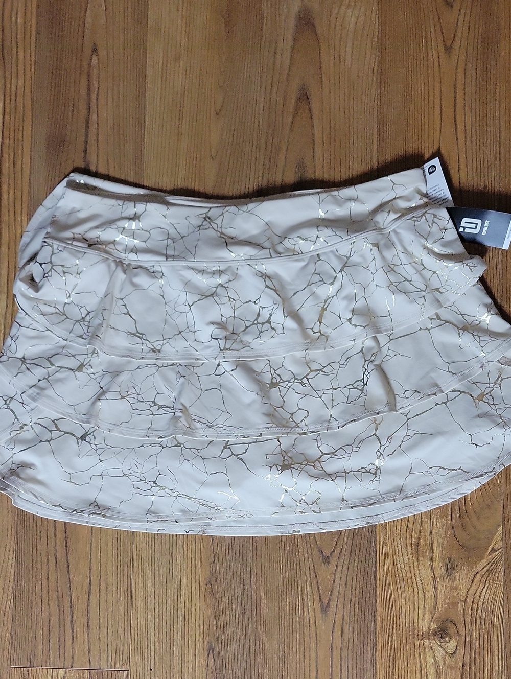 Ideology Cream Skort with Gold Marble Veining